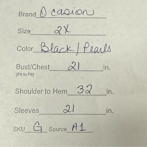 Ocasión Black Embellished Pearl Shoulder Dolman Sleeve Tunic Top 2X - Picture 7 of 7